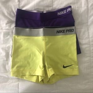 Nike PRO Spandex Shorts (XS) (Set of 2)